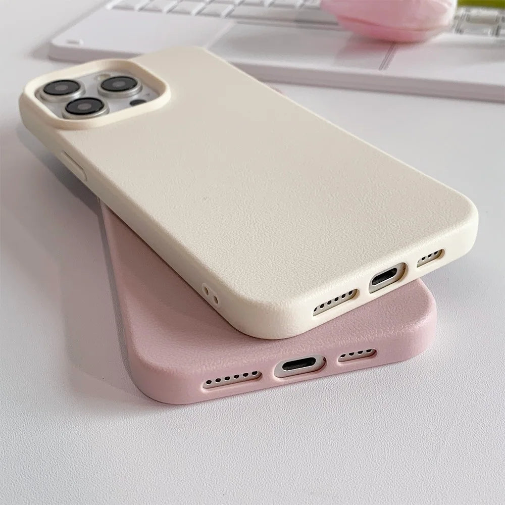 Premium Minimalist Leather apple iphone phone case