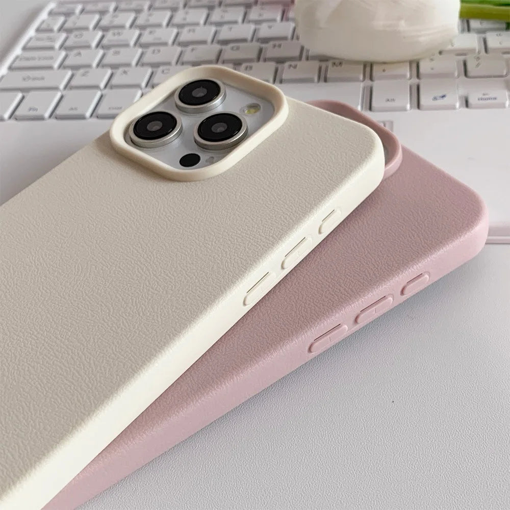 Premium Minimalist Leather apple iphone phone case