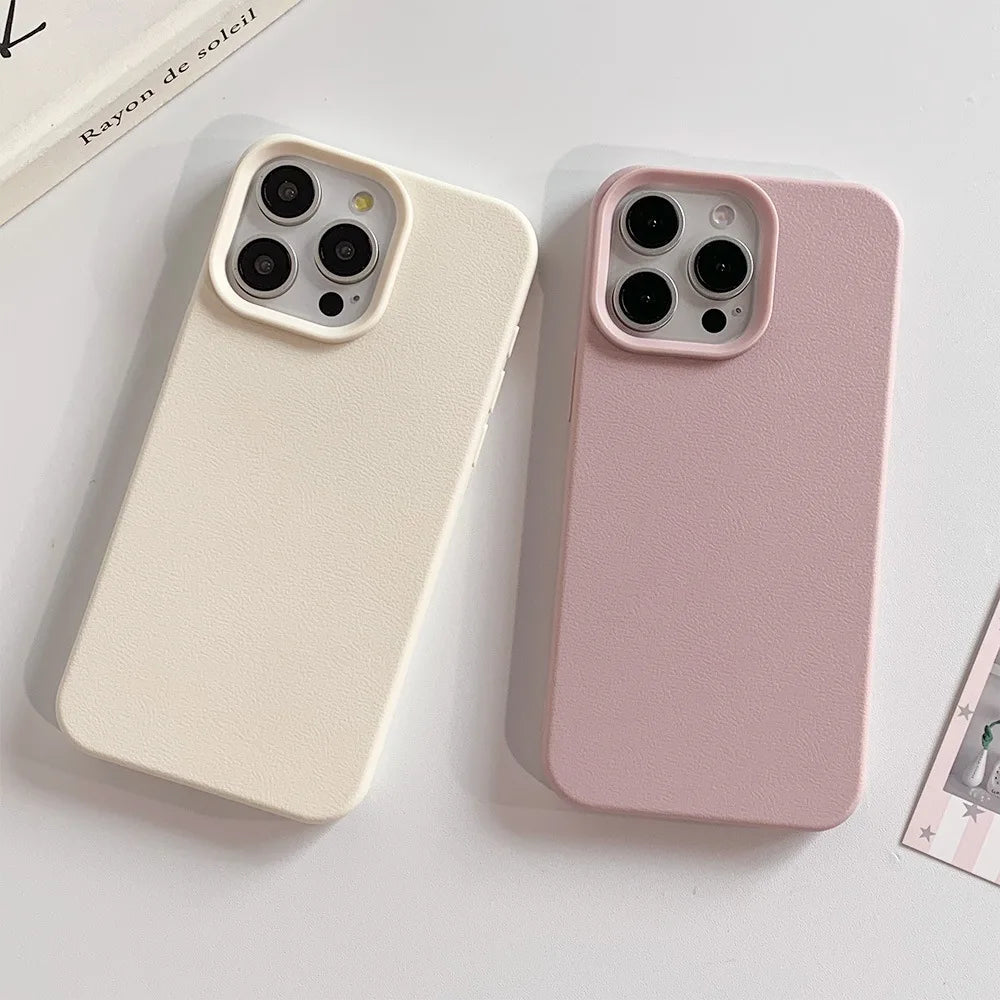 Premium Minimalist Leather apple iphone phone case