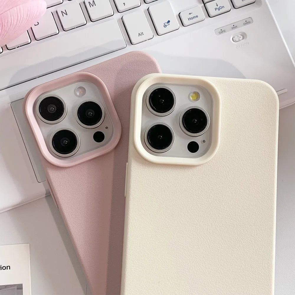 Premium Minimalist Leather apple iphone phone case