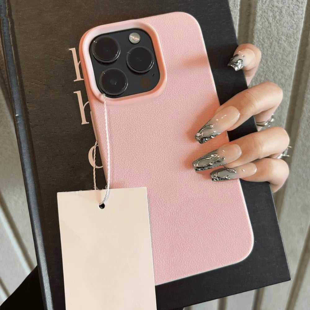Premium Minimalist Leather apple iphone phone case