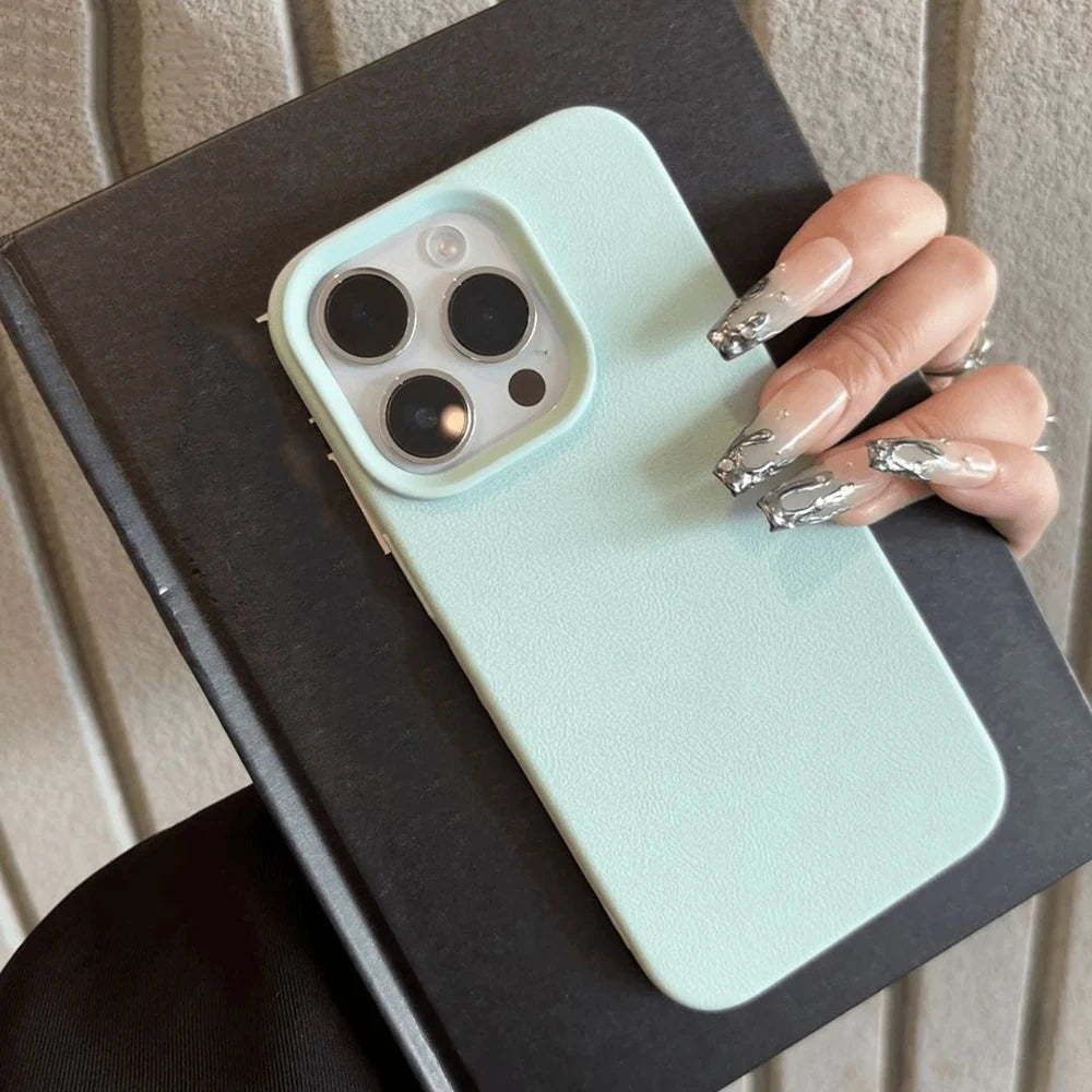 Premium Minimalist Leather apple iphone phone case