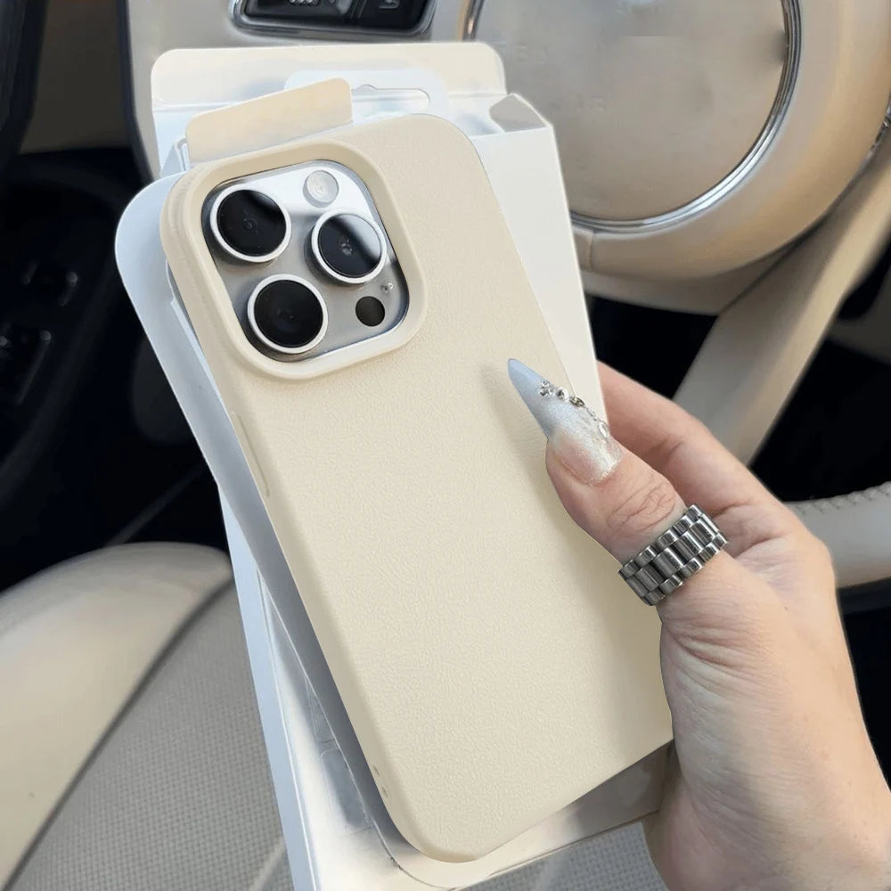 Premium Minimalist Leather apple iphone phone case