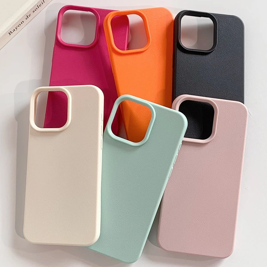 Premium Minimalist Leather apple iphone phone case